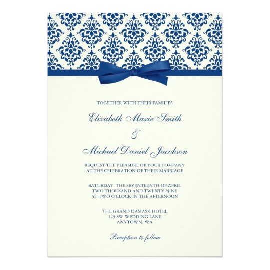 navy blue wedding invitations