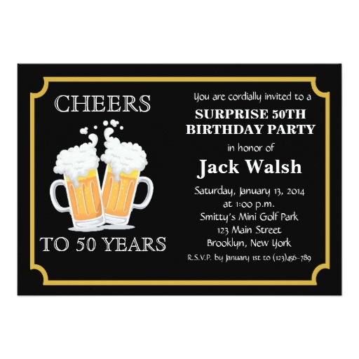 cheers surprise 50th birthday party invitations 256812528339177037