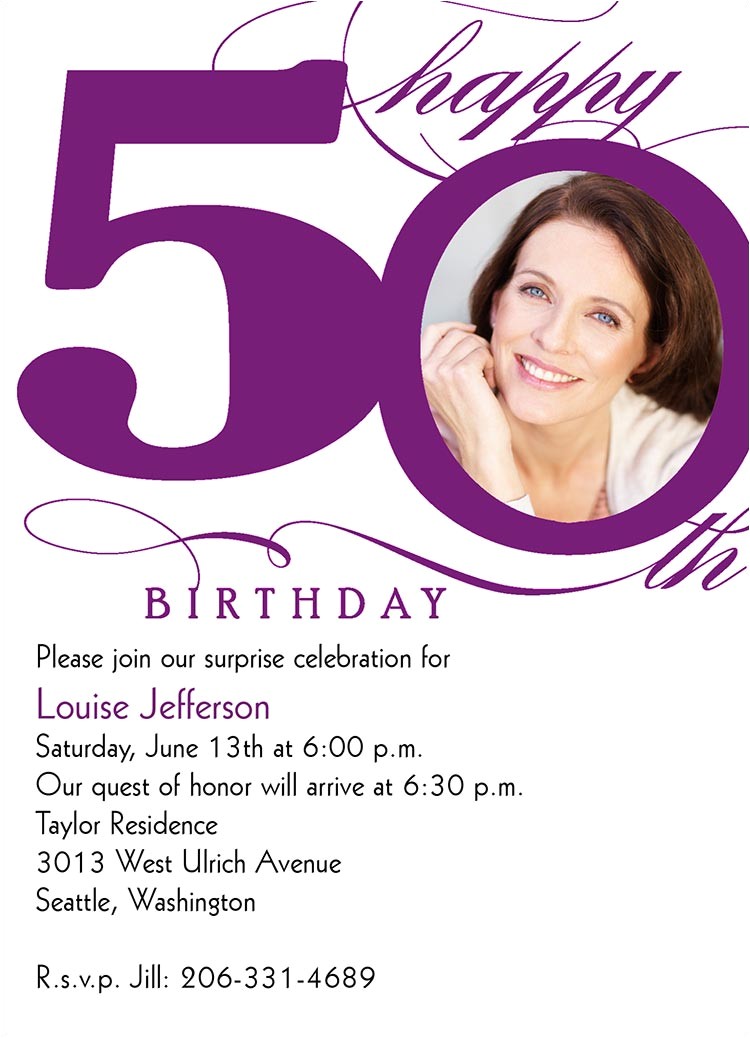 50th Birthday Party Invitations with Photo Milestone 50th Birthday Invitations by Brookhollow