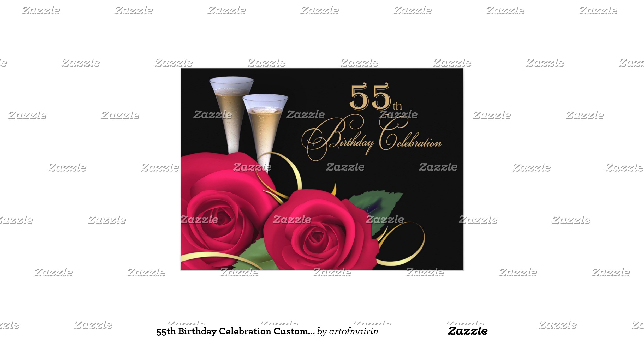 55th birthday celebration custom invitations 161521665387795628