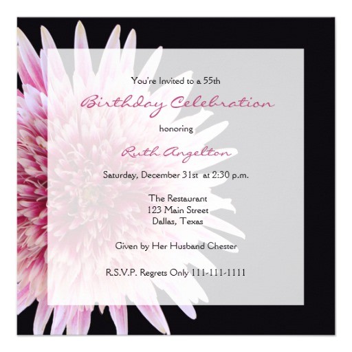55th birthday party invitation gerbera daisy 161081205541232699