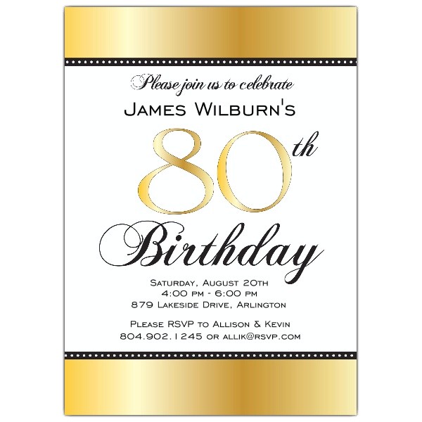 80 years old birthday invitations