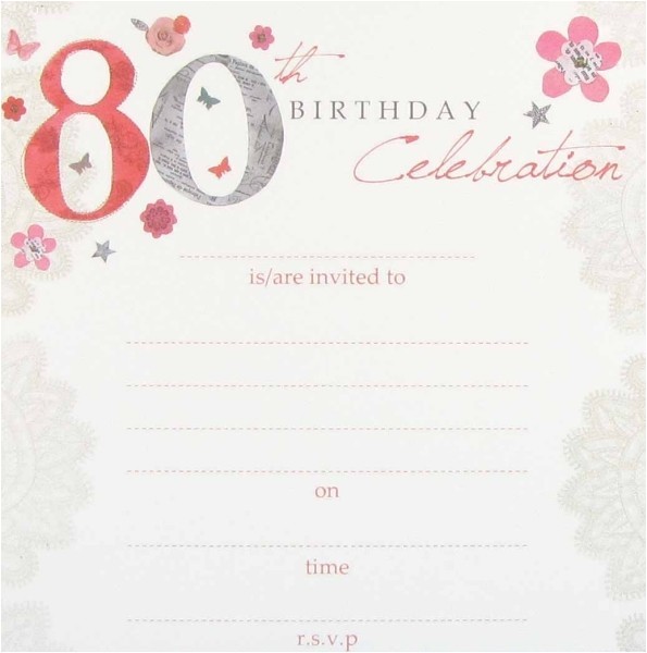 80th birthday party invitations template