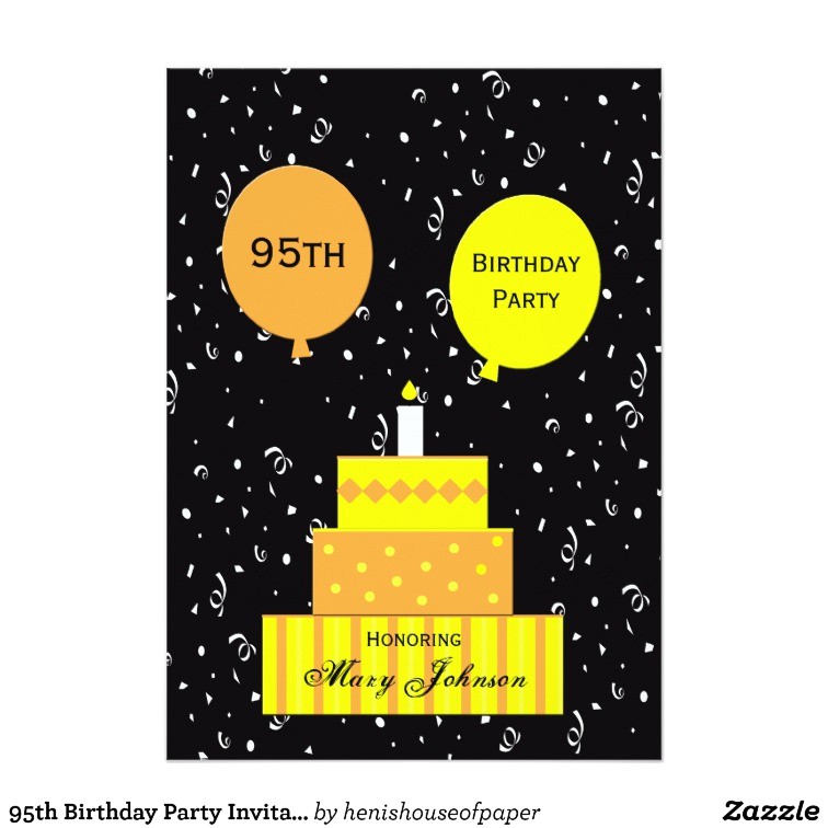 95th birthday party invitation fun 95th cake 161325779713059363