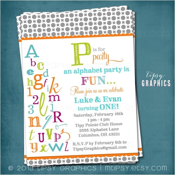 party abc colorful alphabet birthday party