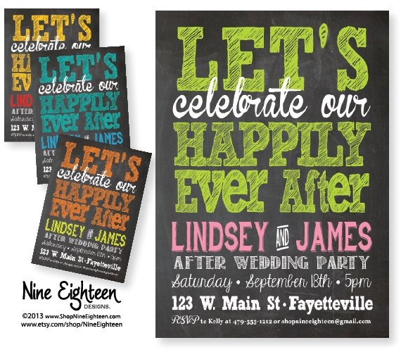 after wedding party invitation lets