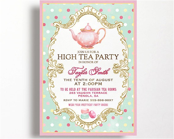 bridal shower invitation wording high tea