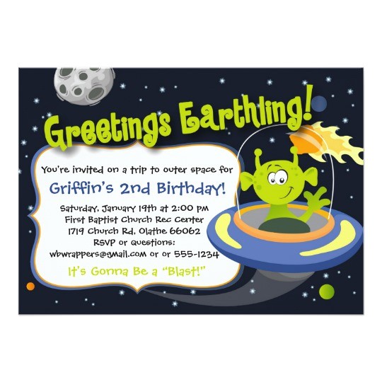 space alien party invitation outer space planets 161410892087054655