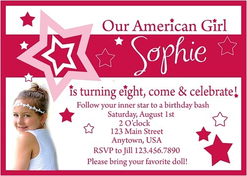 american girl doll birthday party invitations
