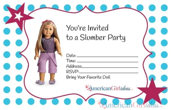 American Girl Doll Party Invitations American Girl Party Invitations American Girl Ideas