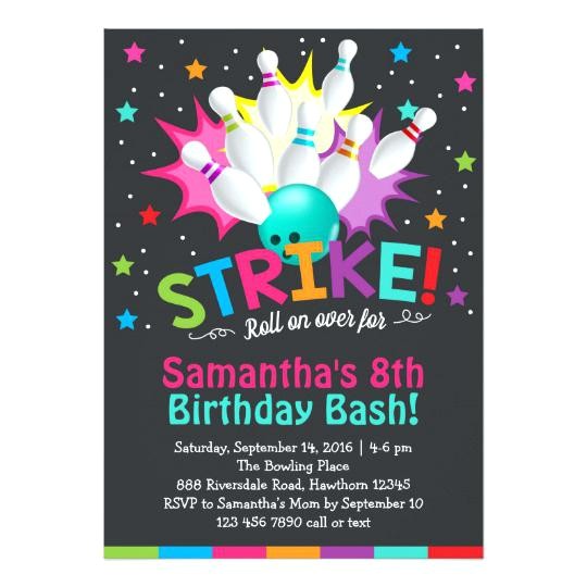 amf bowling birthday invitations red and blue invitation 1 large