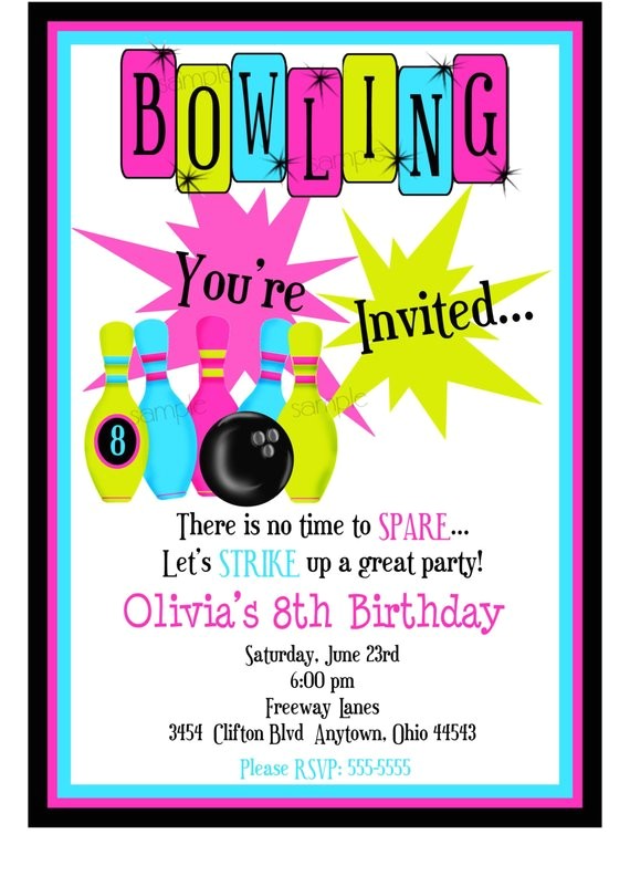 bowling invitations bowling birthday