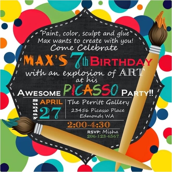 a picasso inspired boys art themed birthday party