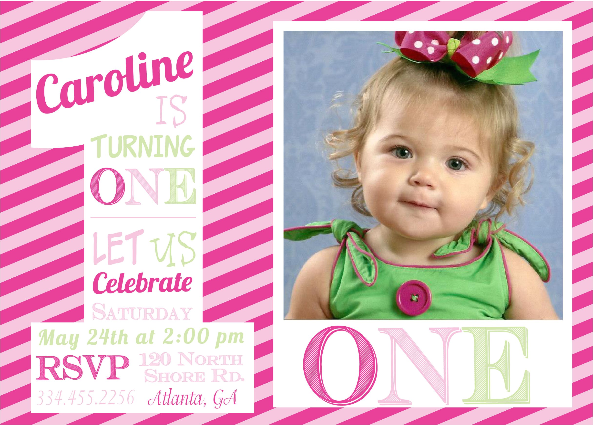 1st birthday invitations for baby girl 2