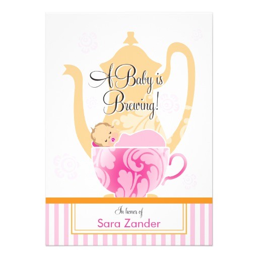 a baby shower tea party girl invitation 161646822168142795