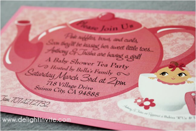baby shower tea party shower invitation