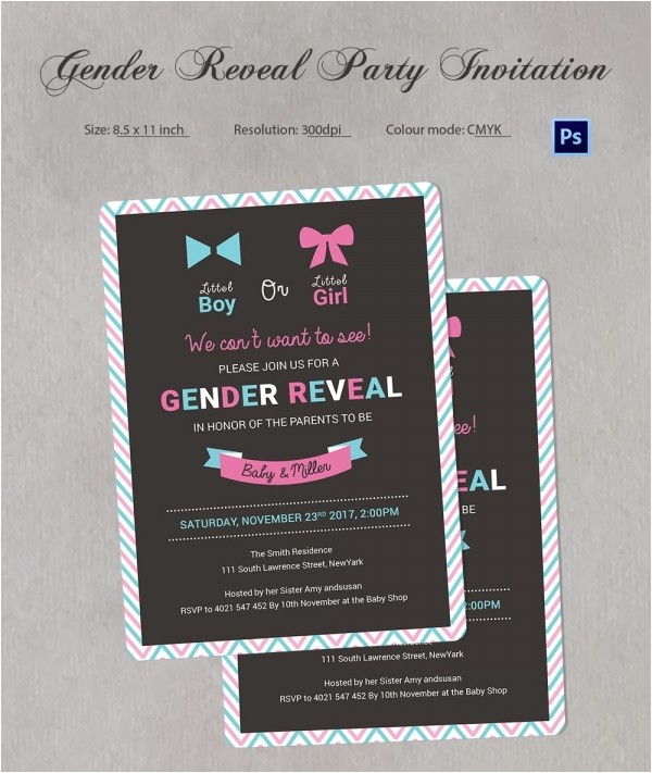 gender reveal invitation template