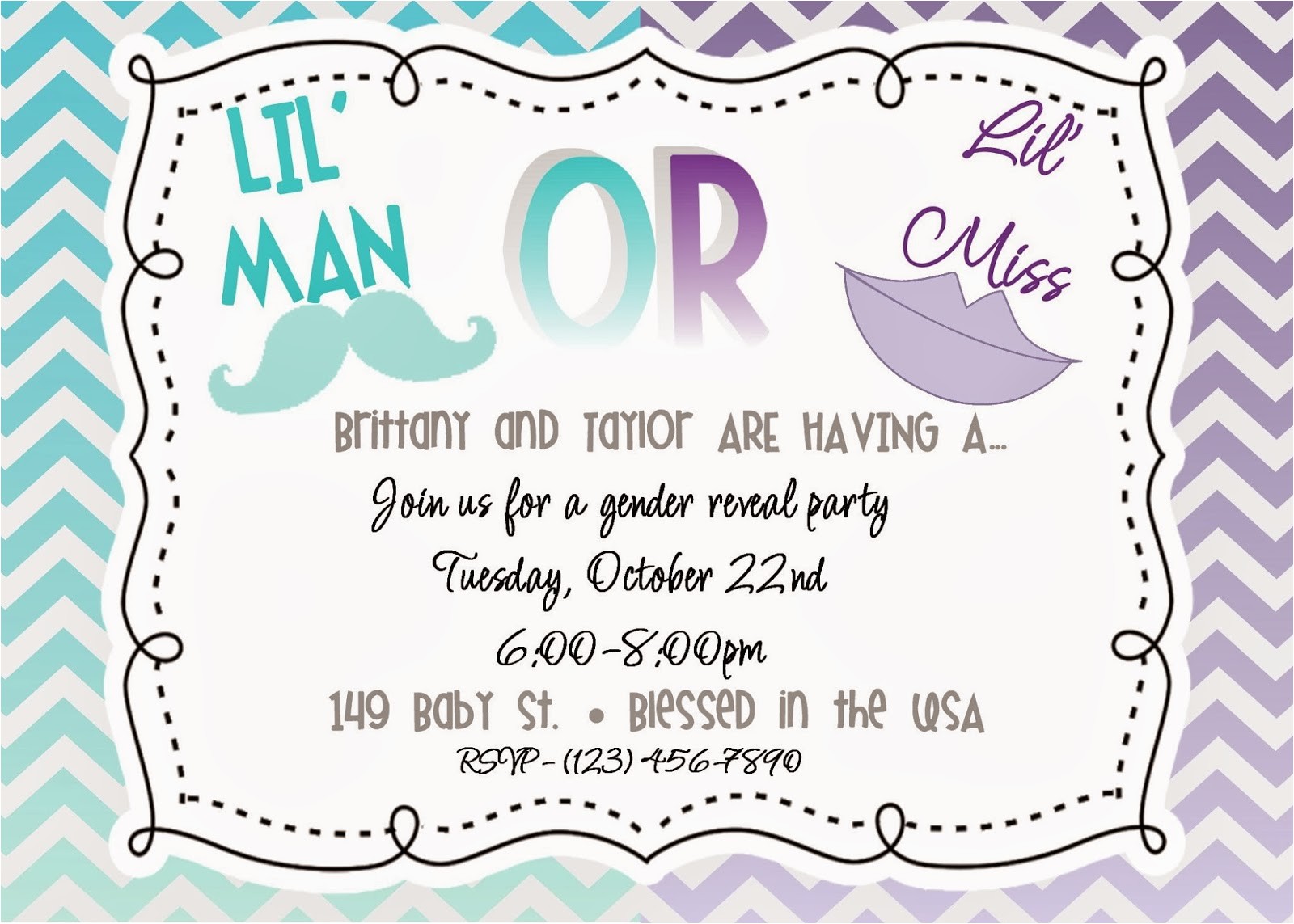 twin gender reveal party invitations templates