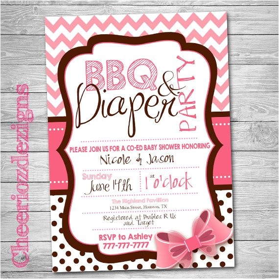 bbq and diaper party invitation baby