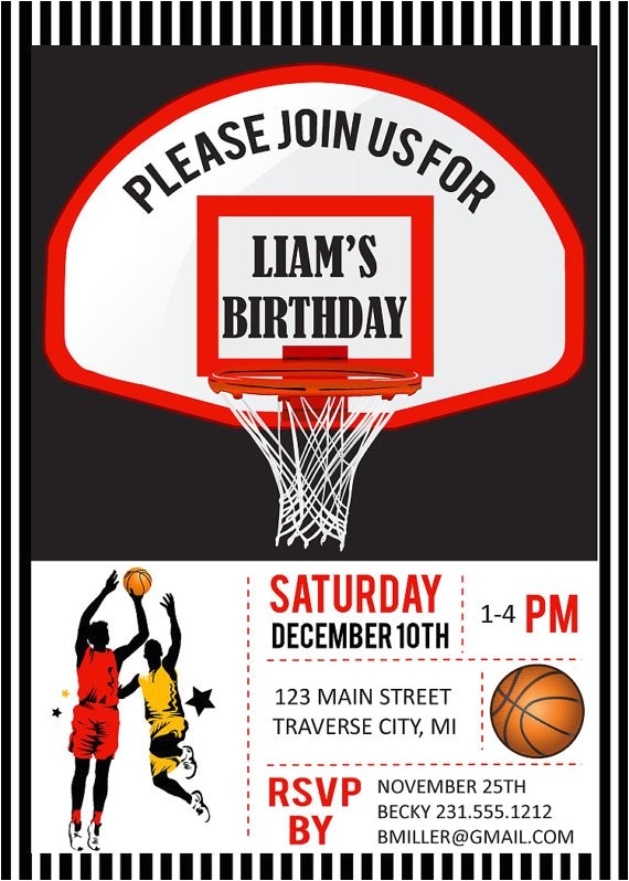 basketball birthday invitations printable