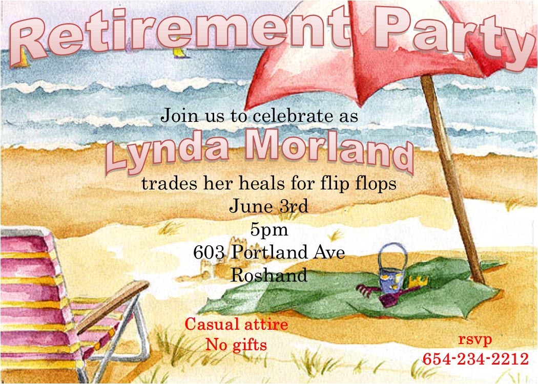 beach themed retirement party invitations