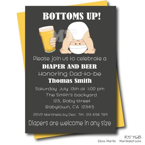 beer and diaper baby shower invitation