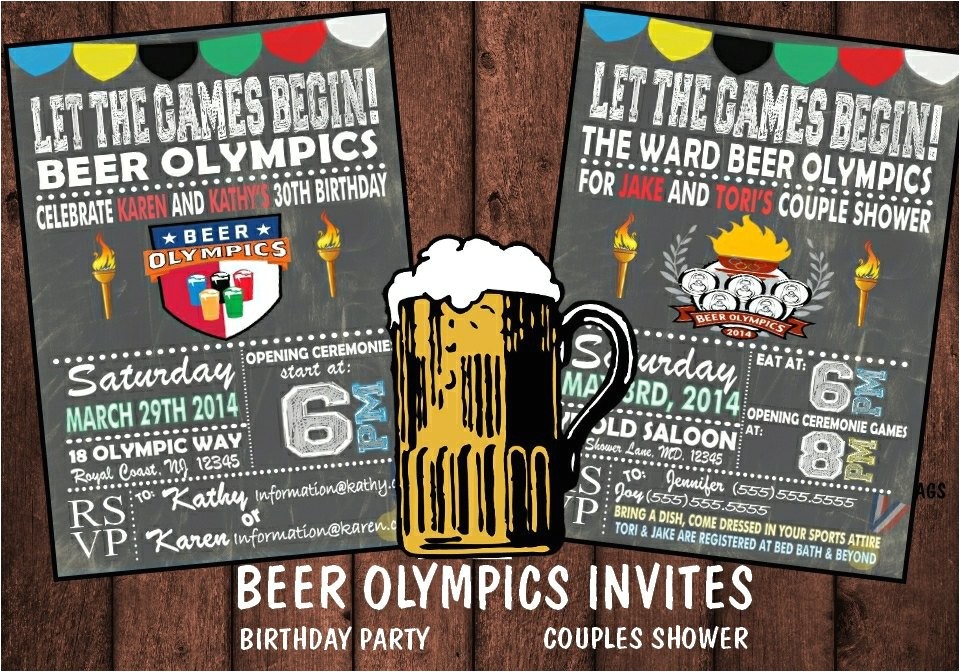 beer olympics invitation birthday