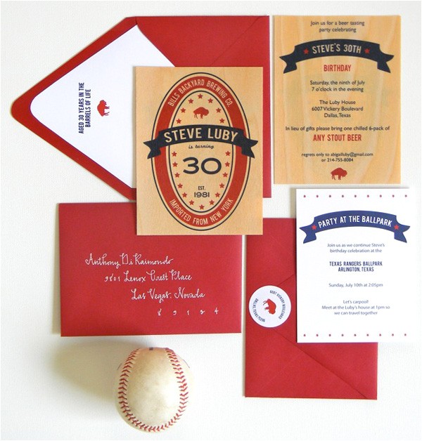 beer themed 30th birthday party invitations