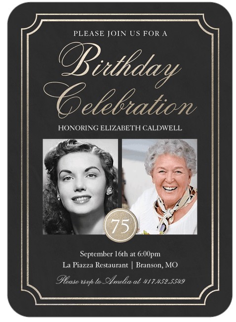 75th birthday invitations