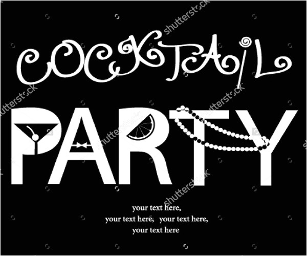 black and white party invitation