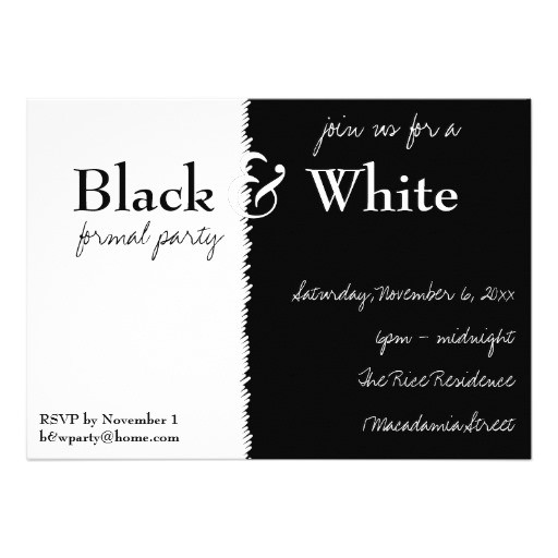 black and white theme party invitation 161799541373983515