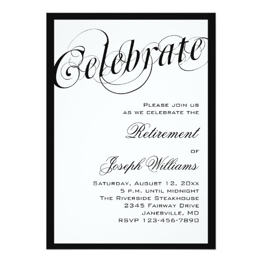 elegant black white retirement party invitations 161916139014607852