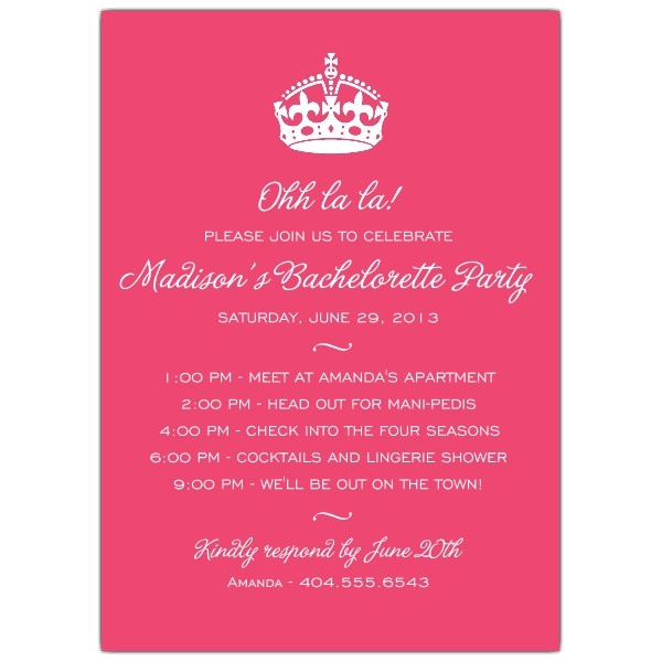 keep calm pink bachelorette invitations p 607 57 5052a