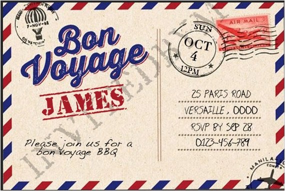 bon voyage party invitation