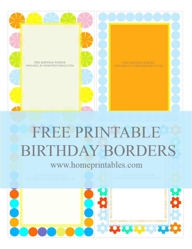 free borders for birthday invitation