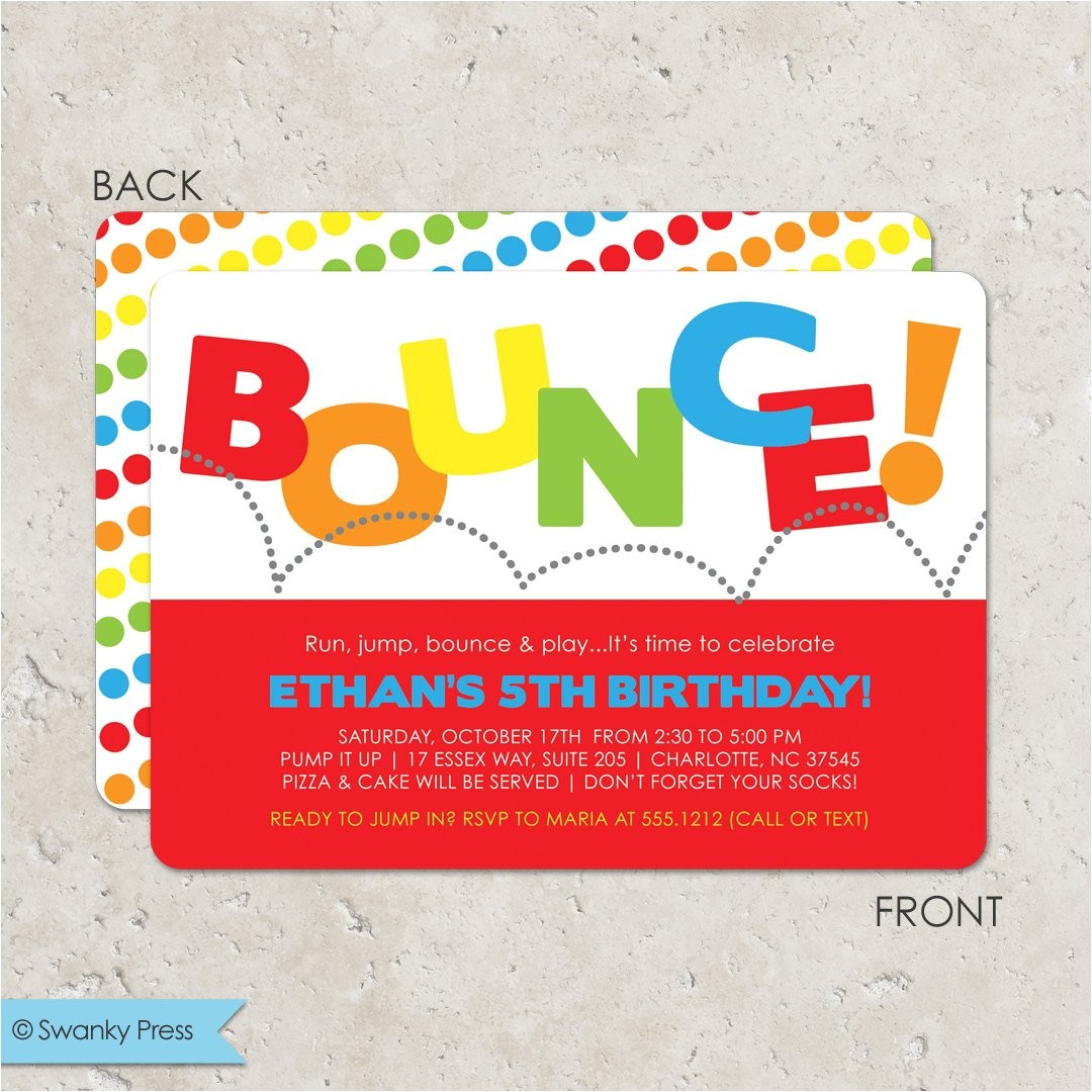 bounce house birthday party invitation