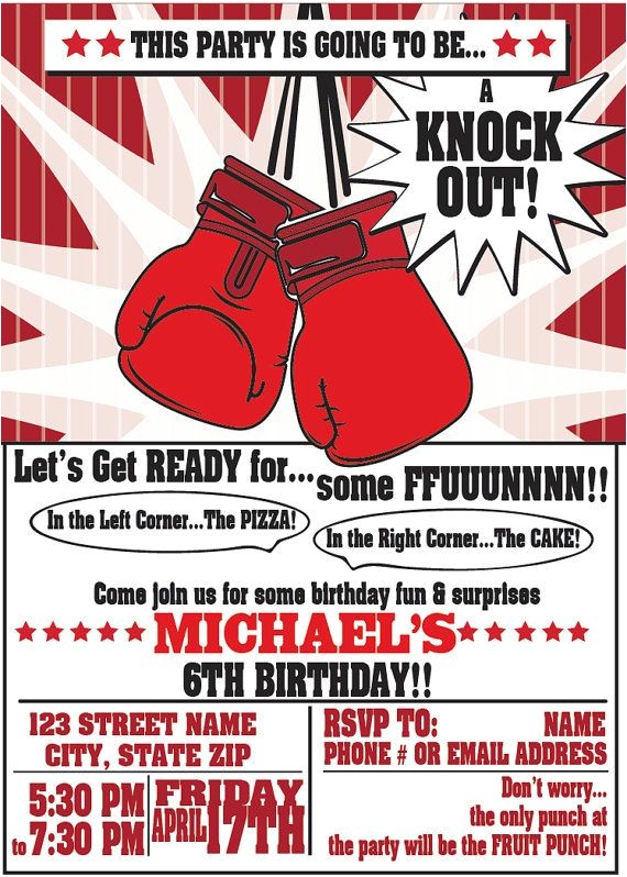 boxing themed party