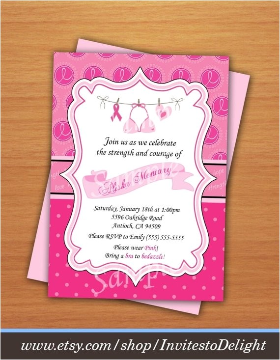 breast cancer awareness invitation pink