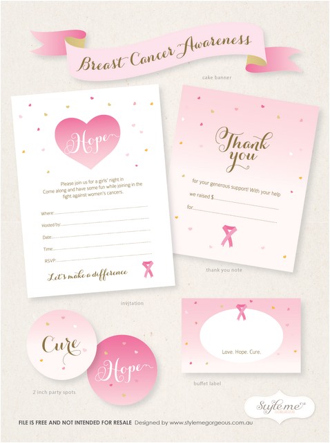 breast cancer awareness printables party ideas
