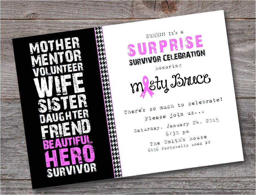 breast cancer survivor party invitation