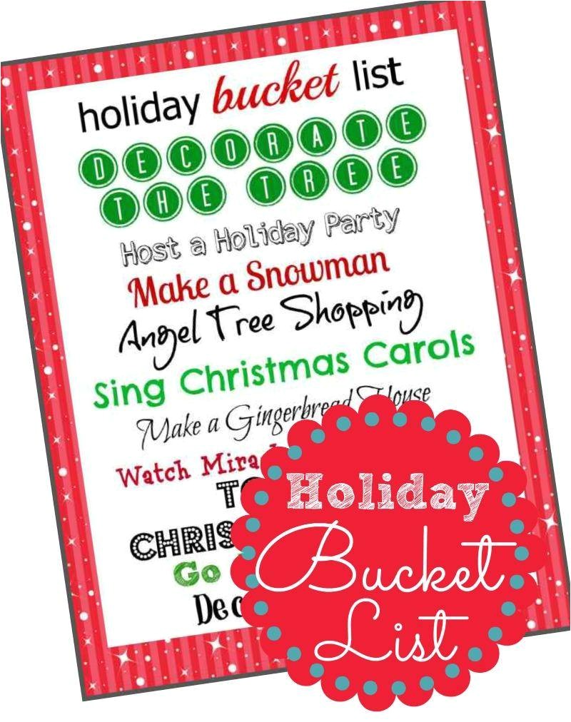 free christmas bucket list printable