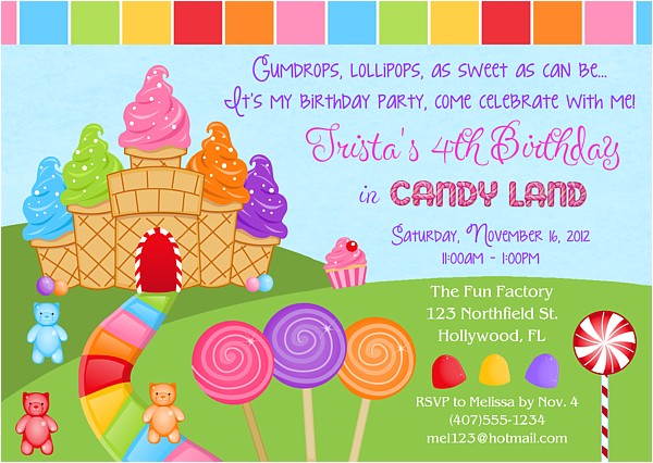 candyland party invitations