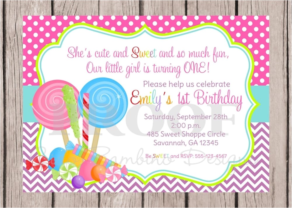 candyland birthday invitation