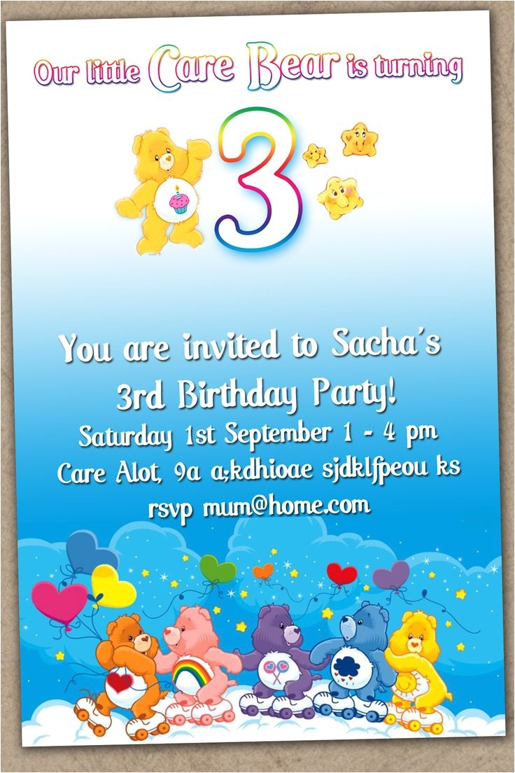 care bear birthday invitations