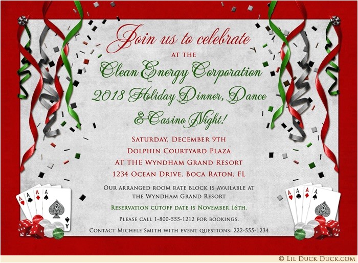 casino royale holiday party invitations