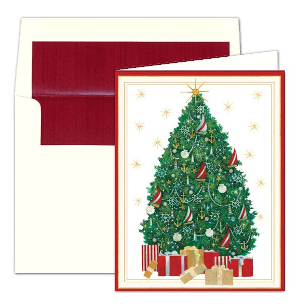 caspari nautical tree personalized christmas cards p 9 87302