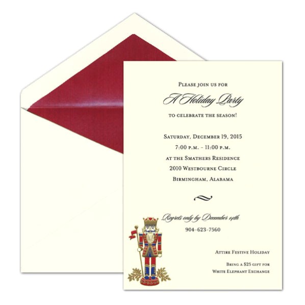 nutcracker embossed foil christmas invitations p 9 82926