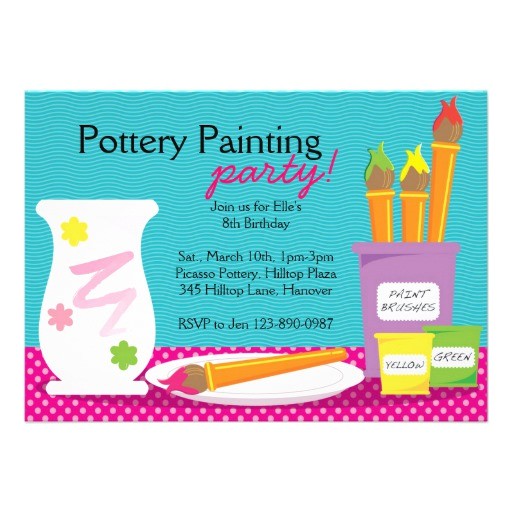 pottery painting party invitations 161407924679734482