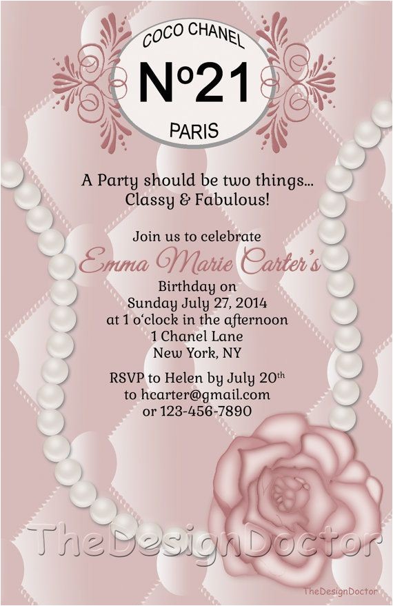 Chanel Party Invitation Template Wmmfitness