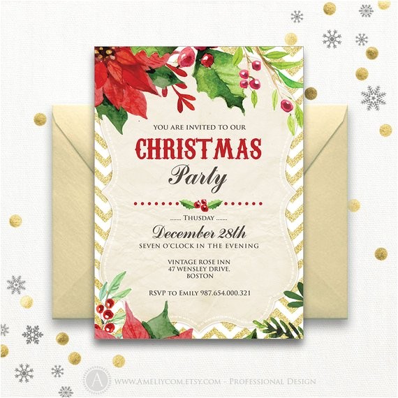 christmas party invitation rustic